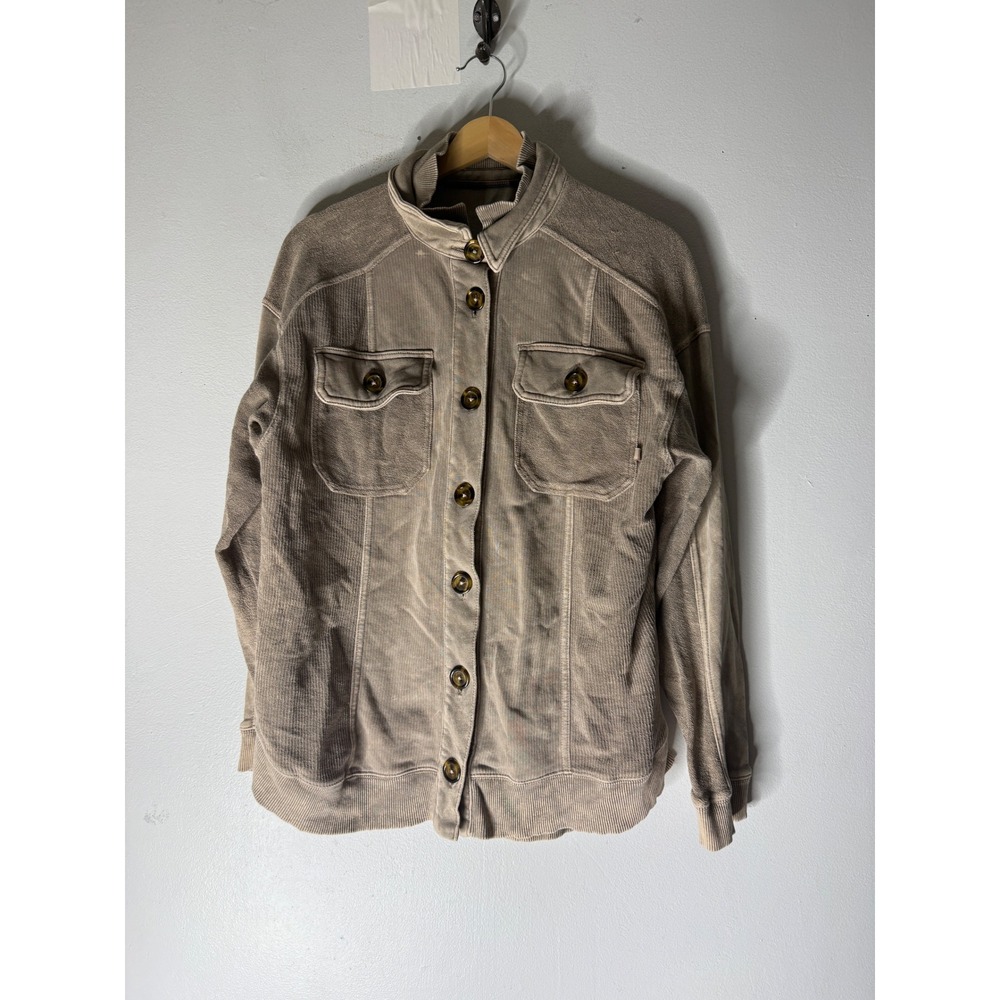 Pilcro‎ women's shirt jacket size XS oversized textured button front brown